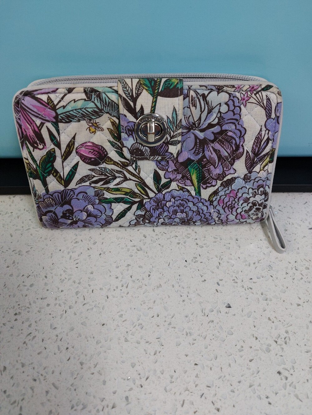 Vera Bradley Turnlock Wallet Lavender Mead
